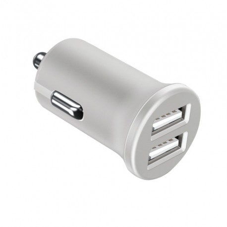 CHARGEUR VOITURE 2 AA 2 USB BLANC