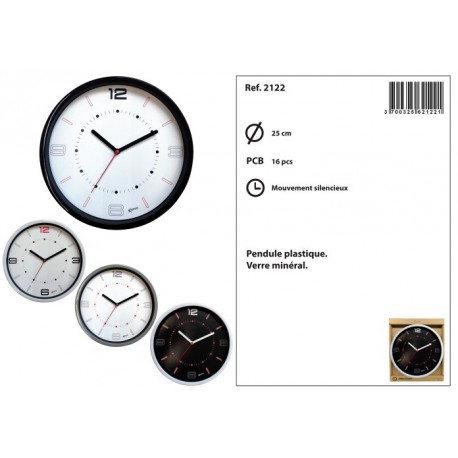 PENDULE PLASTIQUE D25CM