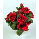 BOUQUET DE ROSIERS ROUGE HT 26CM
