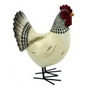 POULE BLANCHE 23CM SUR PIED