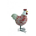 POULE H 19CM ROUGE BLANCHE