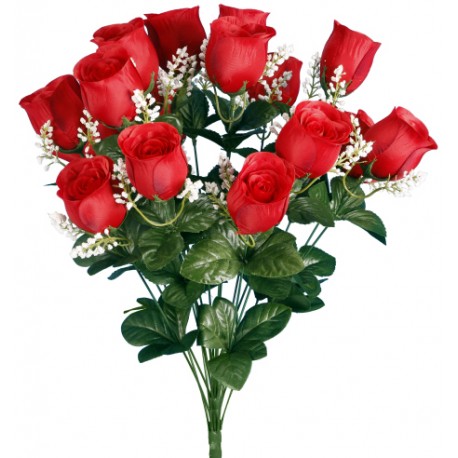 BOUQUET X18 ROSE BOUTONS ASS H59