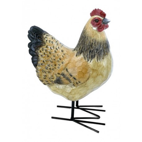 POULE H 19CM RESINE