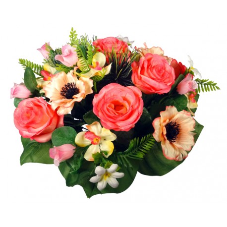 ROSE ANEMONE SAUMON PIN X18 HT 36CM