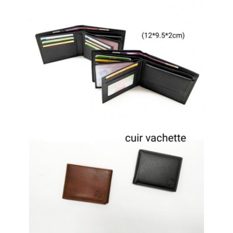 PORTE CARTE CUIR VACHETTE DOUBLE SYNTHETIQUE