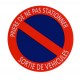 DISQUE STATIONNEMENT INTERDIT ADHESIVE