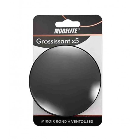 MIROIR ROND GROSSISSANT X 5 DIAM 8 CM NOIR + VE
