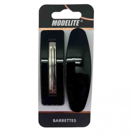 BARETTE 9.5CM X2 NOIR BRILLANT