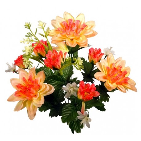 BOUQUET DAHLIAS X9 HT42CM ASS.