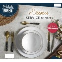 SERVICE VAISSELLE PORCELAINE 12PC ERINA M2