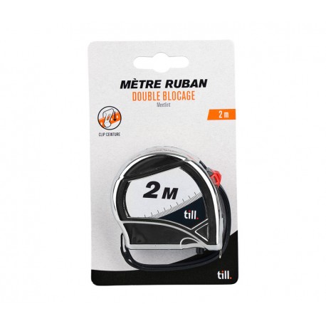 BL METRE RUBAN 2m       BOITIER CHROME+BLOCAGE