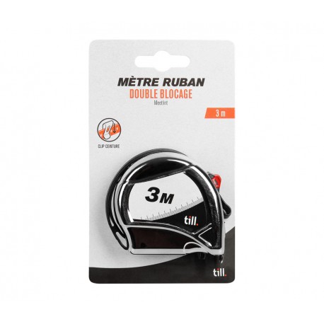 BL METRE RUBAN 3m       BOITIER CHROME+BLOCAGE