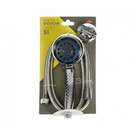 DOUCHETTE 5 JETS CHROMEE +FLEX 1.50M