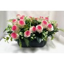 JARDINIERE ROSES BICOLORE H27CM L28CM