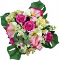 BQT ROSE ANTHURIUM X21 H36CM ROSE VERT
