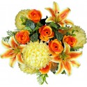 CHRYSANTHEME LYS ROSE X18 H55CM ORANGE
