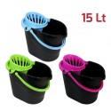 Balai Evergreen noir manche cyan/magenta/vert