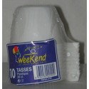 10 TASSES CAFE PLASTIQUE 20 cl