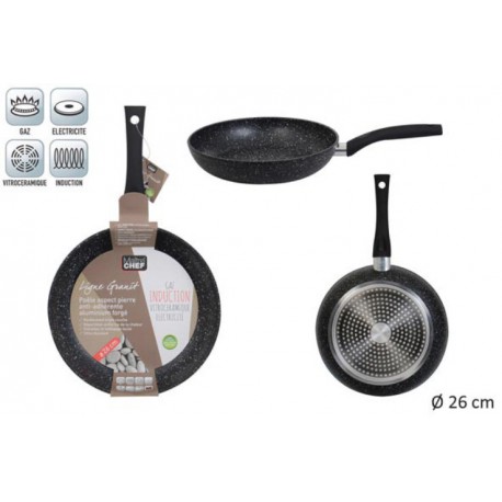 POELE ALU FORGE D26 F. ASPECT PIERRE