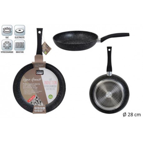 POELE ALU FORGE D28 F. ASPECT PIERRE
