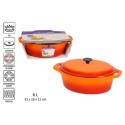 COCOTTE FONTE OVALE ORANGE 6L