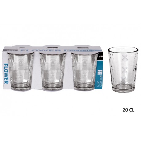 6 VERRES FLOWER 20CL